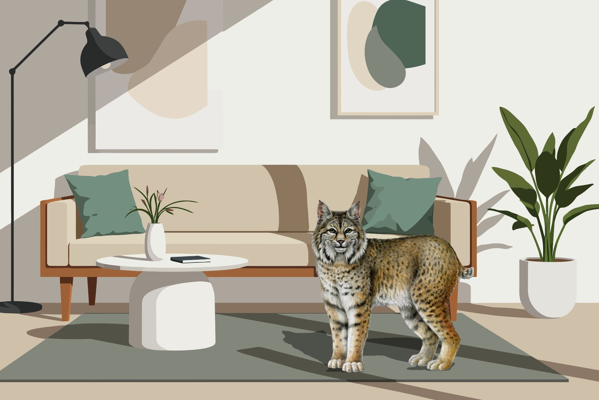 A bobcat in its natural environment — wild, solitary, and untameable by nature