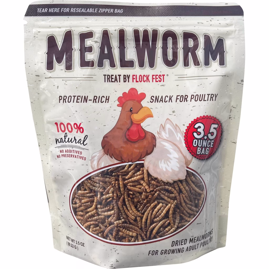 Flock Fest Dried Mealworms Adult Poultry Treats